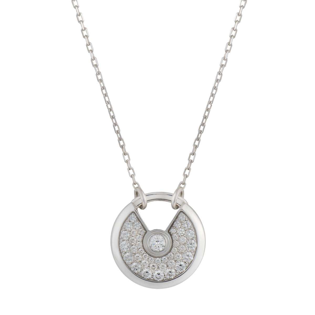 [BLUE TEARS]AMULETTE SILVER FULL DIAMOND NECKLACE