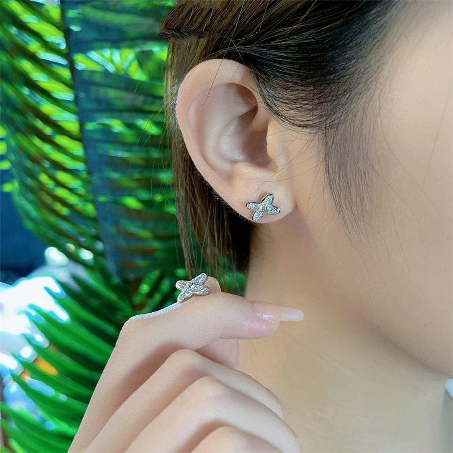 [BLUE TEARS]JEUX DE SILVER DIAMOND EARRINGS