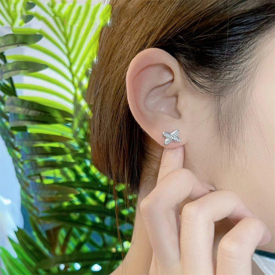 [BLUE TEARS]JEUX DE SILVER DIAMOND EARRINGS