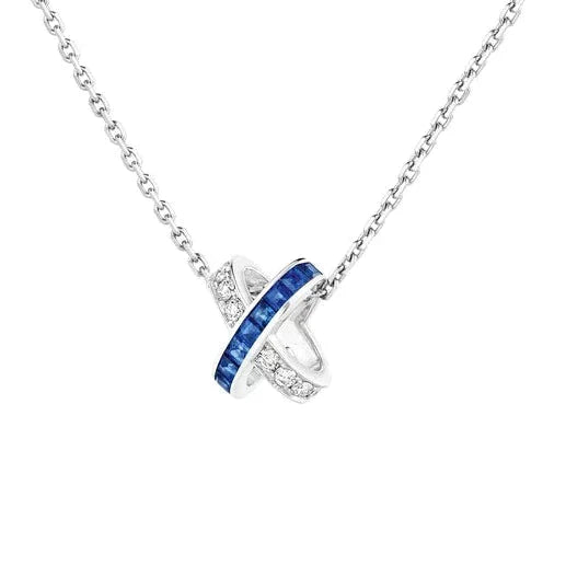 [BLUE TEARS]LIENS DIAMOND SILVER NECKLACE