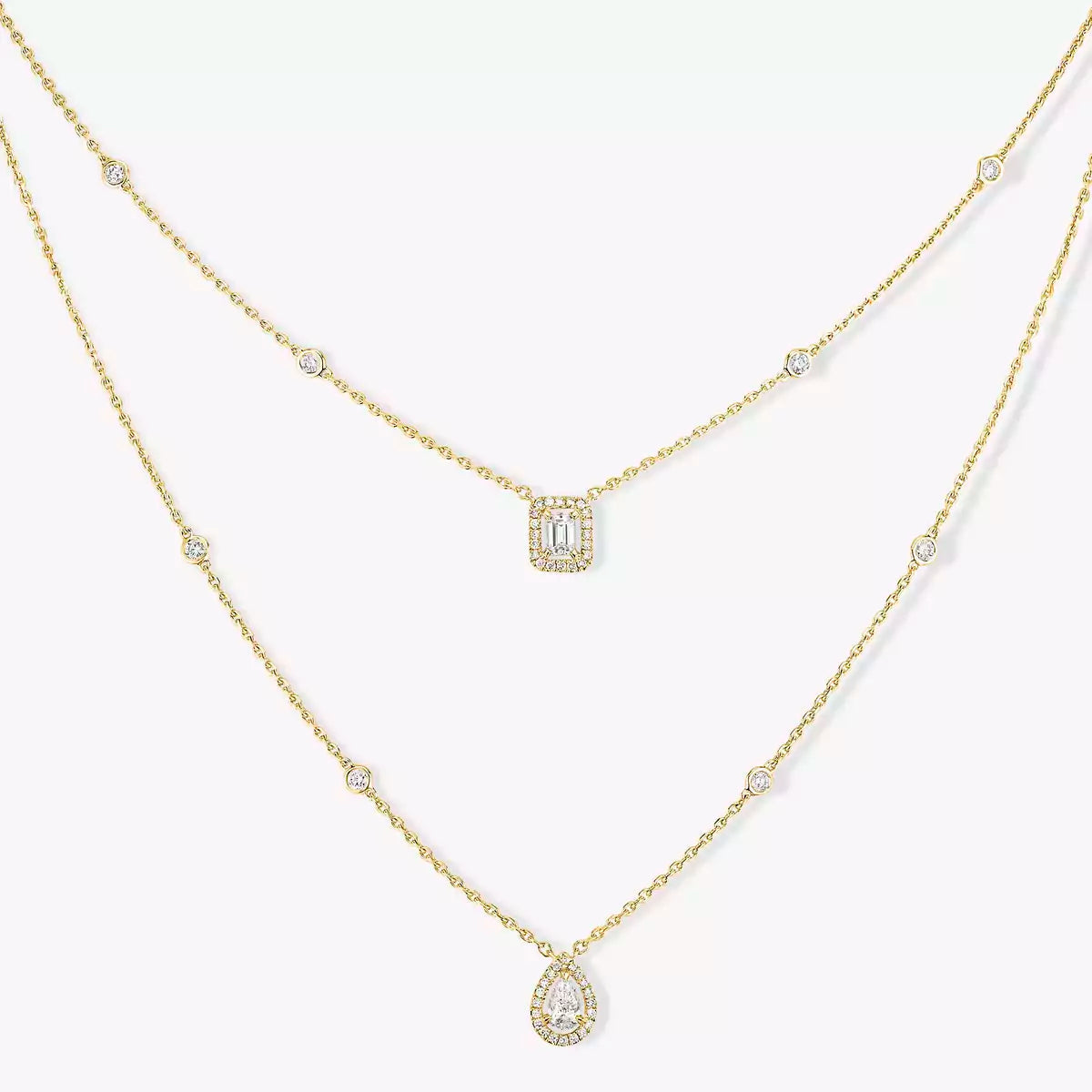 [Blue Tears Jewelry]Diamond Necklace My Twin 2 Rows