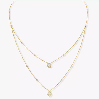 [Blue Tears Jewelry]Diamond Necklace My Twin 2 Rows