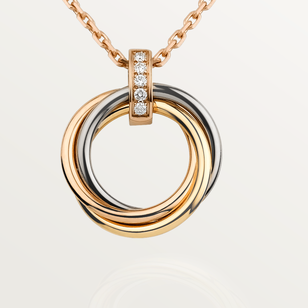 [BLUE TEARS]TRINITY NECKLACE GOLD  DIAMONDS