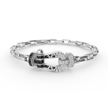 [BLUE TEARS]FORCE LARGE HORSESHOE CLASP  METAL BRACELET