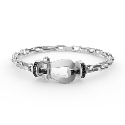 [BLUE TEARS]FORCE LARGE HORSESHOE CLASP  METAL BRACELET