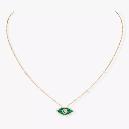 [Blue Tears Jewelry]Lucky Eye Diamond Necklace in Rose Gold and Turquoise