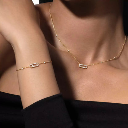 [Blue Tears Jewelry]Diamond Necklace Move Uno
