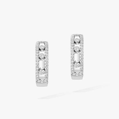[Blue Tears Jewelry]Diamond Pave_ Hoop Earrings Move