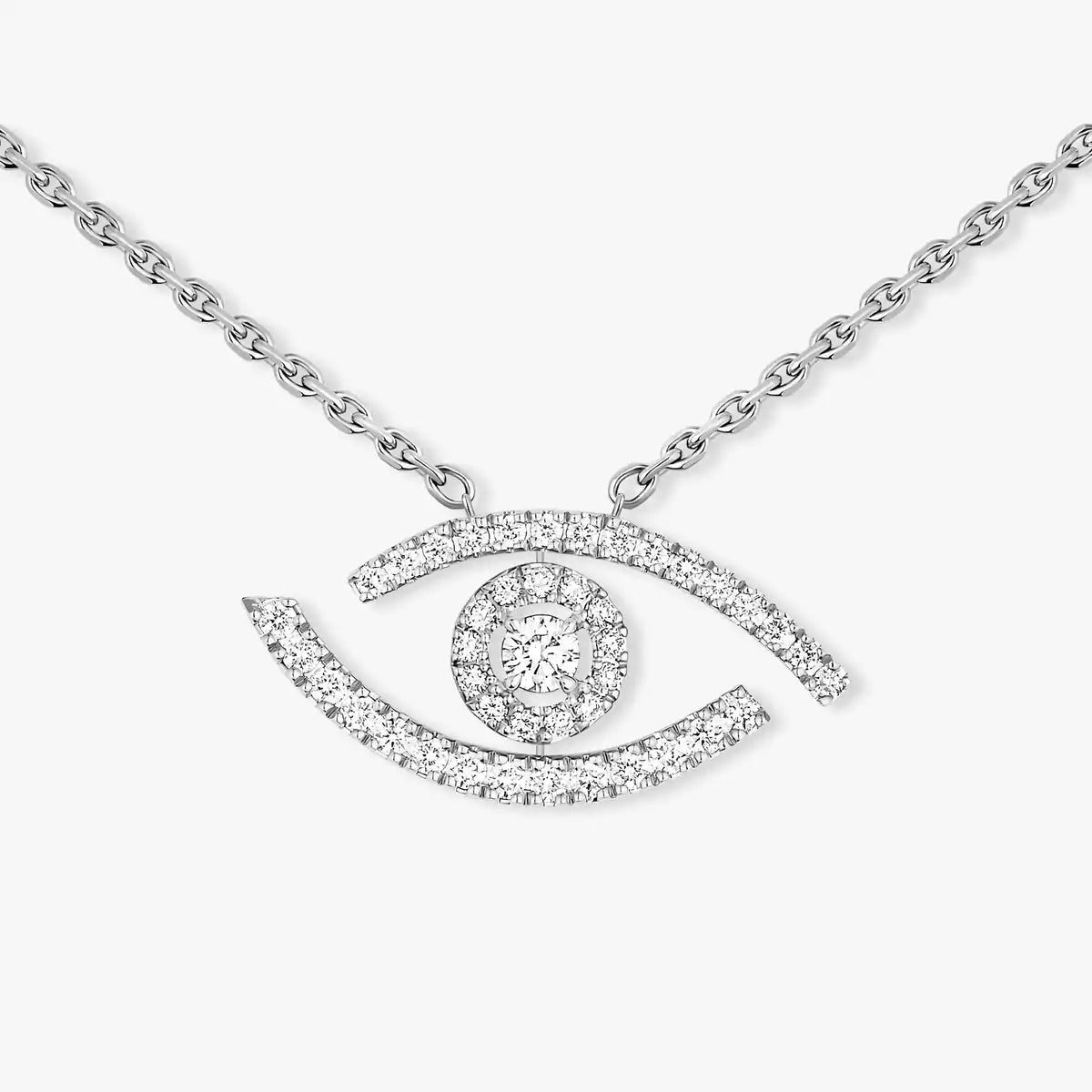 [Blue Tears Jewelry]Pave_ Diamond Necklace Lucky Eye