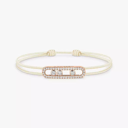 [Blue Tears Jewelry]Messika Care(s) pink cord pav¨¦ bracelet