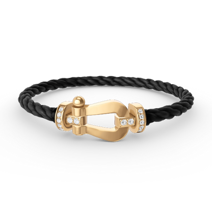 [BLUE TEARS]FORCE LARGE HORSESHOE HALF DIAMOND BRACELET GOLD