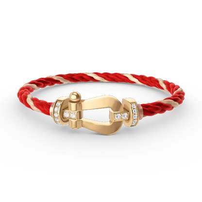 [BLUE TEARS]FORCE LARGE HORSESHOE HALF DIAMOND BRACELET GOLD