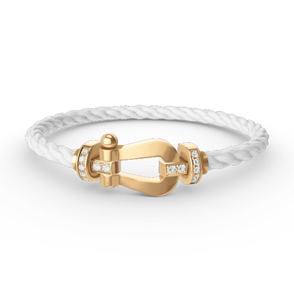 [BLUE TEARS]FORCE LARGE HORSESHOE HALF DIAMOND BRACELET GOLD