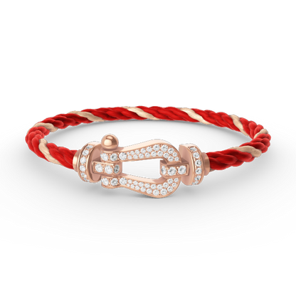 [BLUE TEARS]FORCE GROSSES HUFEISENARMBAND MIT VOLLBESATZ AUS ROSÉGOLD