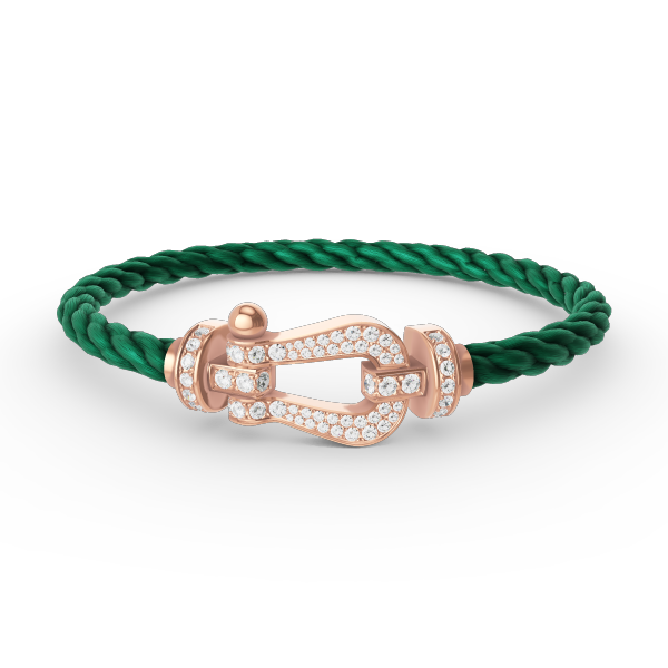 [BLUE TEARS]FORCE GROSSES HUFEISENARMBAND MIT VOLLBESATZ AUS ROSÉGOLD