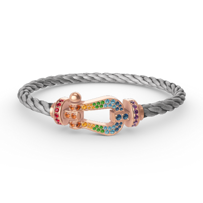 [BLUE TEARS]FORCE LARGE HORSESHOE  COLORED DIAMOND BRACELET ROSE GOLD