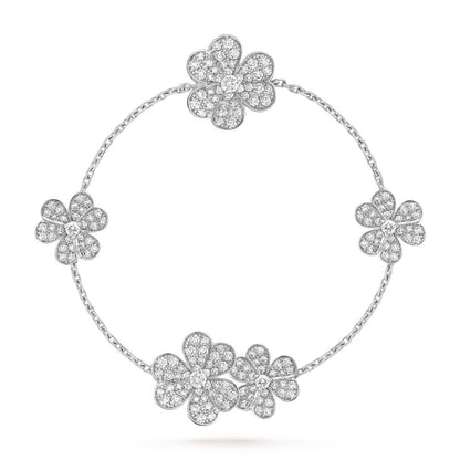 [BLAUE TRÄNEN]FRIVOLE SILBER 5 BLUMEN ARMBAND