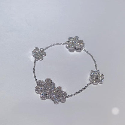 [BLAUE TRÄNEN]FRIVOLE SILBER 5 BLUMEN ARMBAND
