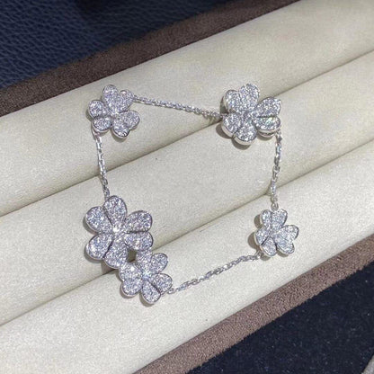 [BLAUE TRÄNEN]FRIVOLE SILBER 5 BLUMEN ARMBAND
