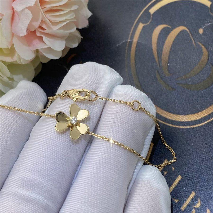 [BLAUE TRÄNEN]FRIVOLE GOLDENES BLUMENARMBAND