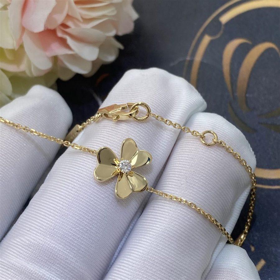 [BLAUE TRÄNEN]FRIVOLE GOLDENES BLUMENARMBAND