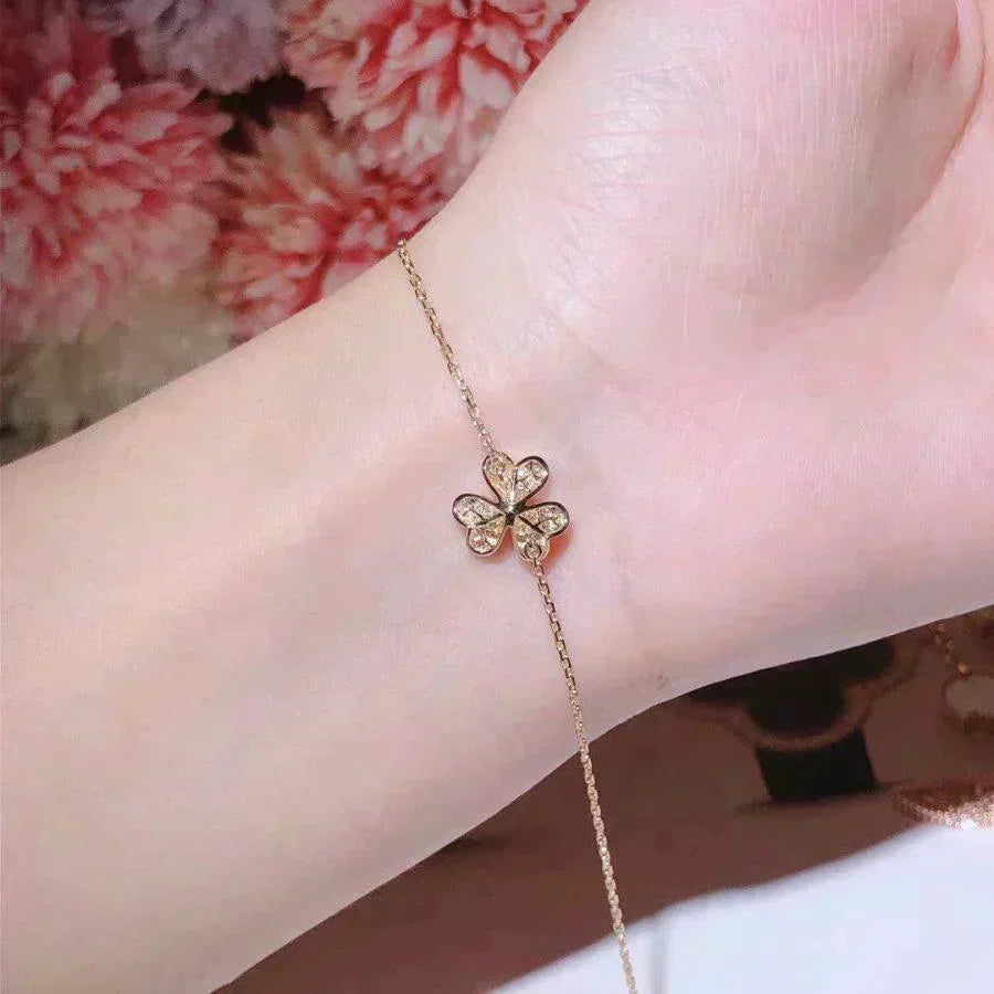 [BLAUE TRÄNEN]FRIVOLE GOLD BLUMEN DIAMANT ARMBAND