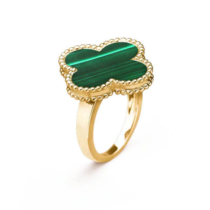 [BLUE TEARS]CLOVER MALACHITE RING