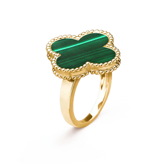 [BLUE TEARS]CLOVER MALACHITE RING