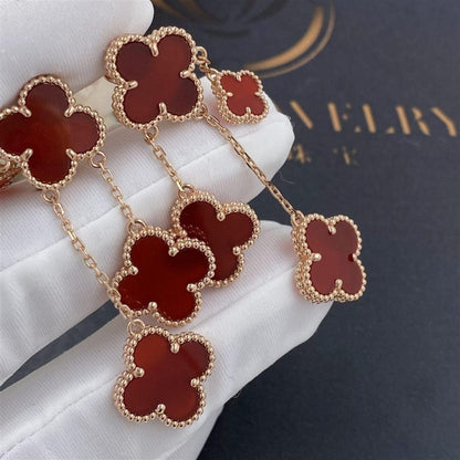 [BLUE TEARS]CLOVER EARRINGS CARNELIAN 4 MOTIFS PINK GOLD