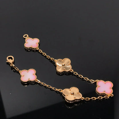 [BLUE TEARS] CLOVER 5 MOTIFS  PINK MOP BRACELET COLLECTION