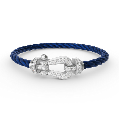 [BLUE TEARS]FORCE LARGE HORSESHOE FULL DIAMOND BRACELET SILVER